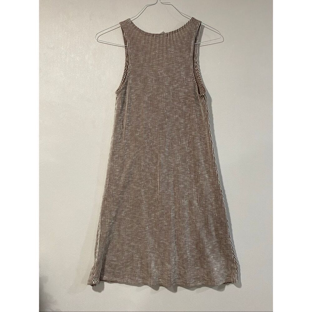 Caution ToโThe Wind Ribbed Button Front Dress Medium โ Sleeveless A-Line Casual - Picture 2 of 5